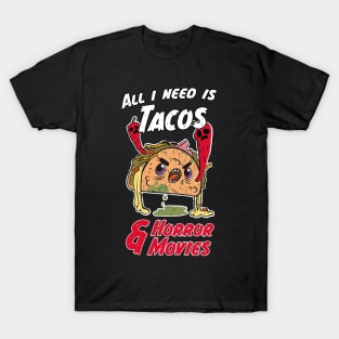 Halloween Party Gift For A Horror Movie And Taco Fan Costume T-Shirt